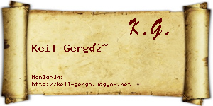 Keil Gergő névjegykártya